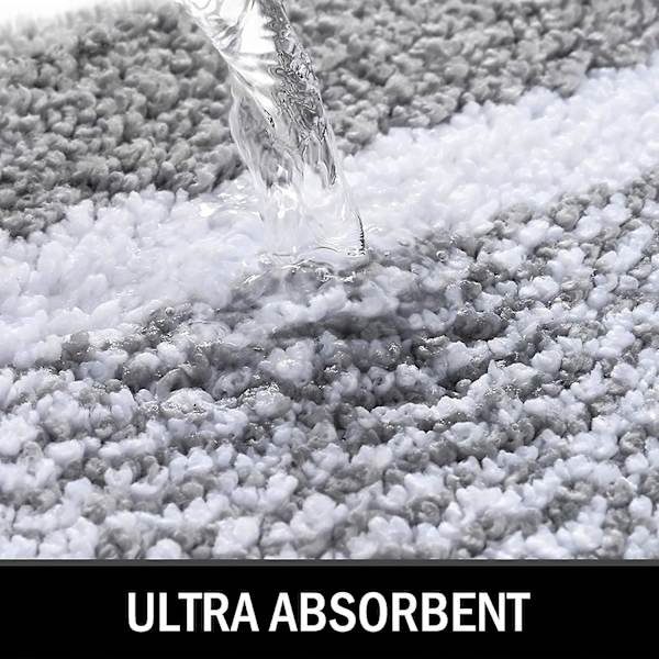 Duschmatta i mikrofiber, halkfri, grå