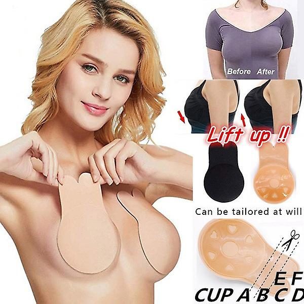 3 par usynlig bh med stropper og selvklebende kanin-nippeldeksler i XL, svart