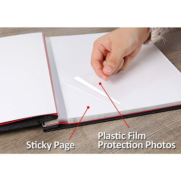 Stort fotoalbum med selvklæbende sider til billeder Magnetisk scrapbog Album Diy 40 blanke sider（Blå）