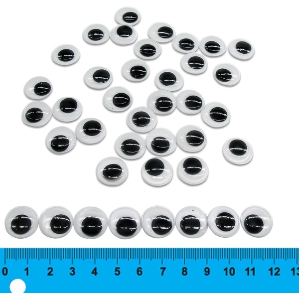 300 st 15 mm Vacklande Googly-ögon med Självhäftande Runda Svarta Pupiller