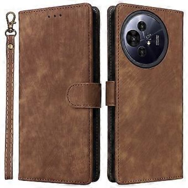 Til TCL 50 Pro NxtPaper 5G/50 NxtPaper 5G Wallet Case RFID-blokering PU Læder Cover Stativ Visning Brown