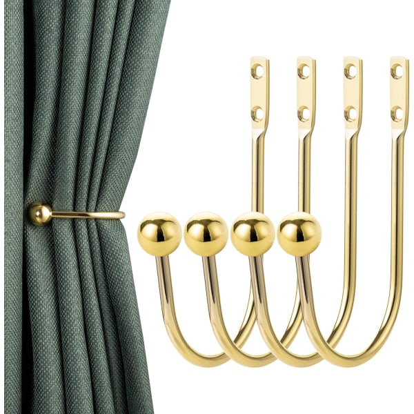 Curtain Holdbacks, 4 Pieces Decorative Curtain Holdbacks with Scr