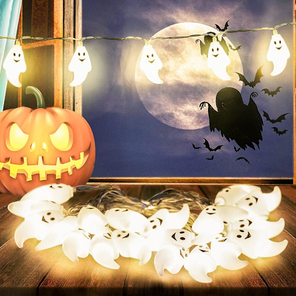 Halloween Ghost Fairy Lights, 3m 20 Led Ghost String Lights Led Battery Operated String Lights For Halloween Garden Party Decoration