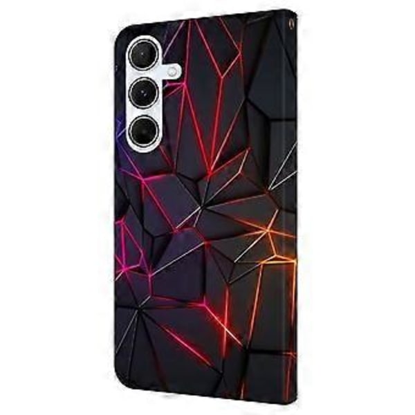 Skal för Samsung Galaxy A16 5G/A16 4G TPU+PU Läder Flip Fodral Red Cracks