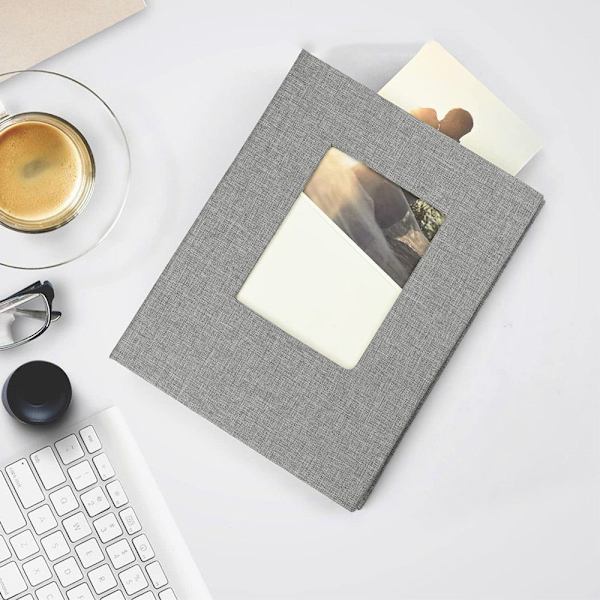 Indsæt fotoalbum med 52 fotos, fotoalbum 2 pakker med små mini fotoalbum i linned