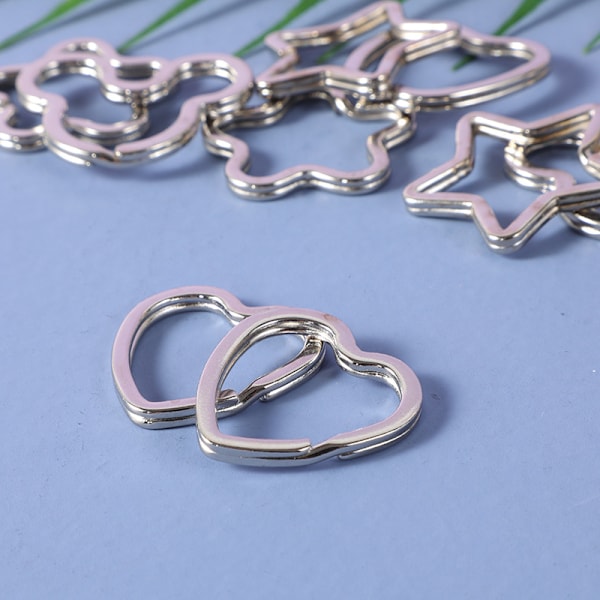 Hjerteformet splitring - Sæt med 10 karabinhager nøglering