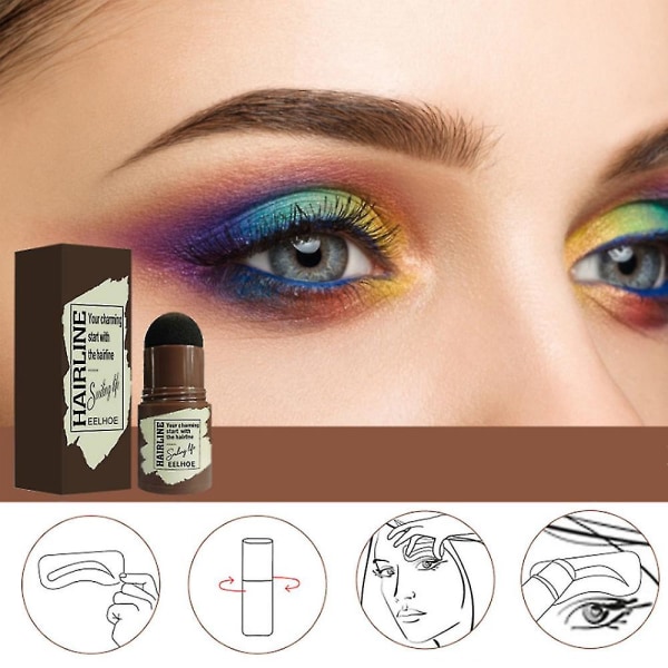 Kit för formning av ögonbrynsstämpel Ögonbrynsschabloner Vattentäta stämpelbryn bestående av naturlig konturering Makeup Kit（Svart）