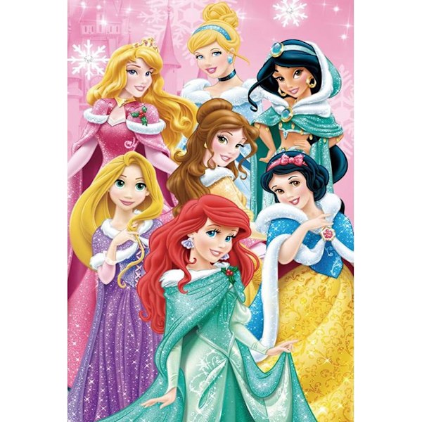 16\"X12\" Prinsessa Cartoon Maalaus Kristalli Rhinestone Timantti Kirjonta Täysi Timantti Ristipisto Sarja, Seitsemän Prinsessaa