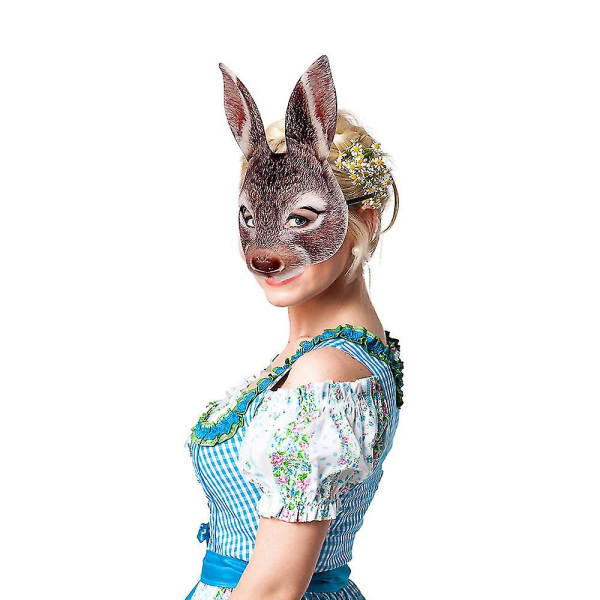Eva Halv Ansigt Kanin Maske Dyr Hoved Masker Fest Cosplay Masque Påske Karneval Maskerade Tilbehør