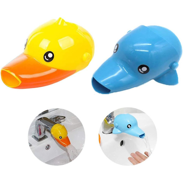 2 PCS (Gul And/Blå Delfin) Barneforlengere, Kranforlengere