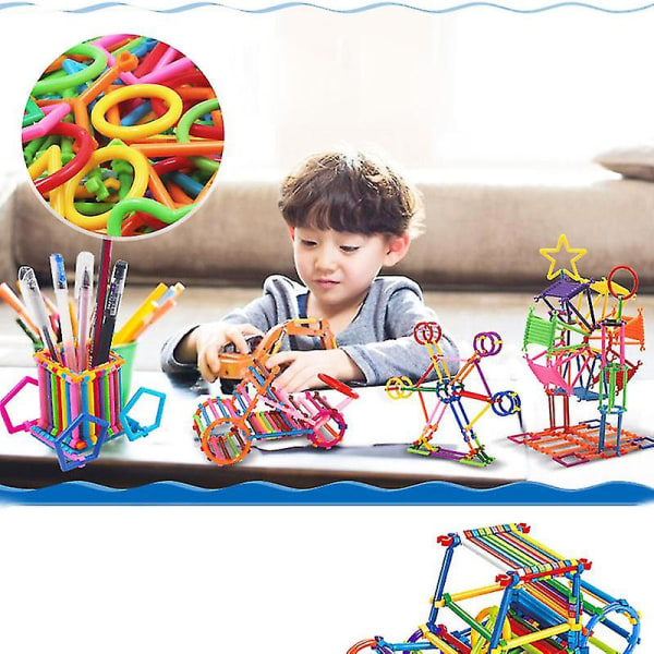 Byggklossar för barn Set med låda Flexibel blandad form Skulpterpinnar Gör-det-själv pedagogiska leksaker 500 st