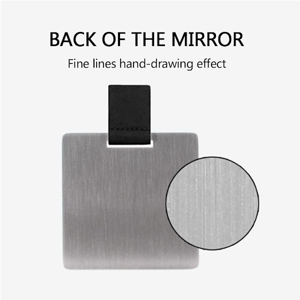 Petit miroir ultra fin - Noir, acier inoxydable incassable avec é