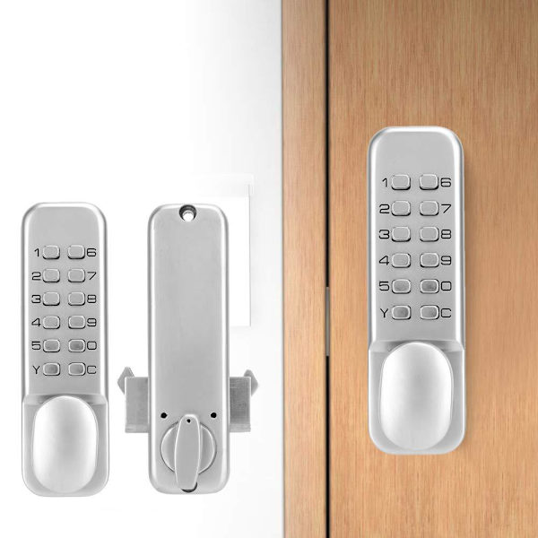 Digital kodelås dør lås - Krom - Vejrbestandig KeyPad C