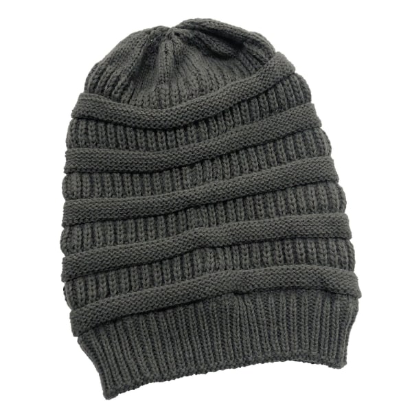 Vinterstrikket lue for kvinner, silkesatin-fôret chunky lue, myk stretch kabelstrikket varm slouchy lue