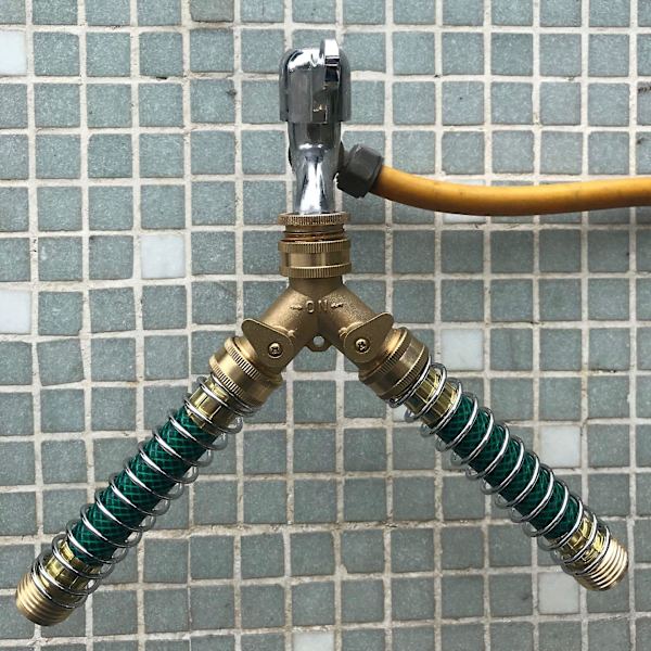 Messingmanifold, 3/4\" Tap Y Splitter Messingmanifold To-vejs Vaskemaskine Slangeforbindelse