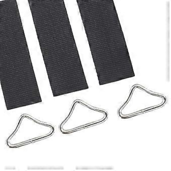 4x V-ring triangelspänne, metall trampolin nätspänne, fast utomhusutrustning för barns hoppstolar (med remmar) with Straps