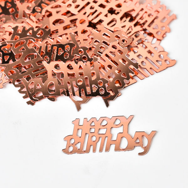 2400 Happy Birthday Konfetter + Stjärnor - Bordsdekoration för födelsedagsfest Barnkalas Roséguld