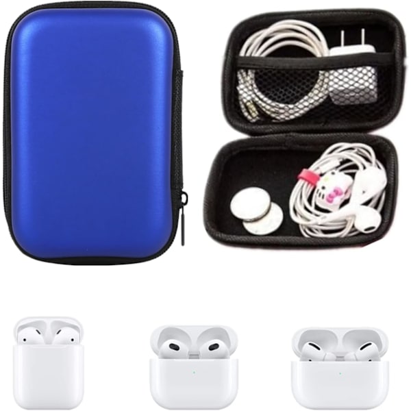 Mini bærbar øretelefon etui opbevaringspose med lynlåslomme E