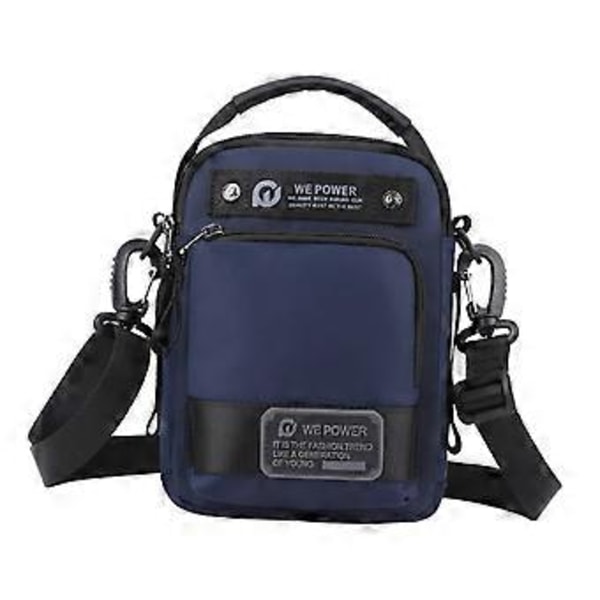 Axelväska för män Justerbar rem Lätt satchel Nylon Trendig midjeväska Crossbody-väska för shopping Utomhussport (Mörkblå) Dark Blue