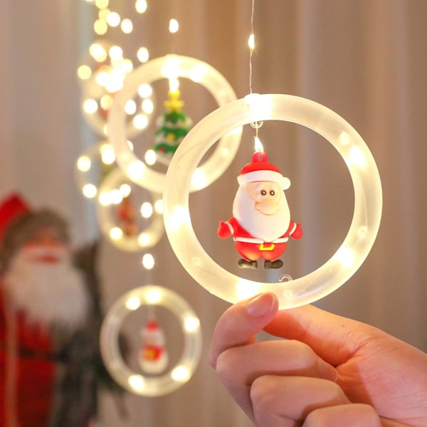 Jouluvalot, LED-joulukoristevalot vilkkuvilla kuplavaloilla, 10 söpöä pyöreää valoa, laajennettavissa sisä-, ulko-, joulukuusi-, puutarhakoristeluun (USB 8 toimintoa)