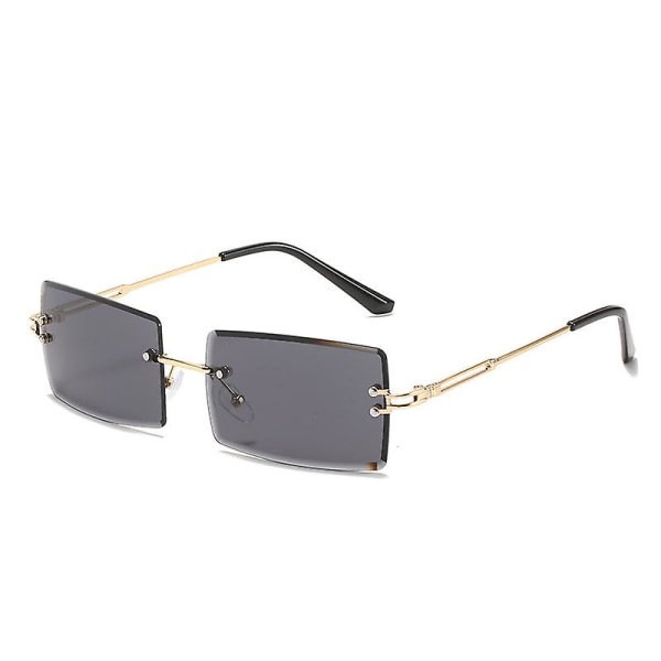 Rimless rektangulære solbriller kompatible med kvinder/mænd ultralette metalramme briller mode firkantede Uv400 briller unisex 1