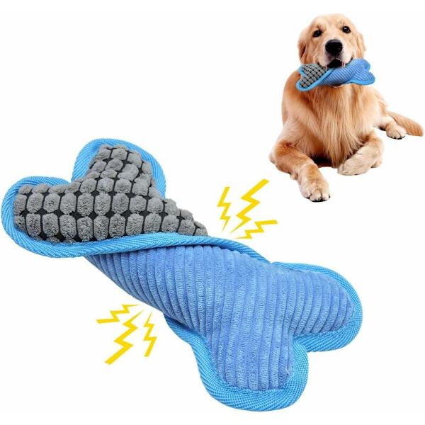 Mjuk hund leksak, hållbar pipig valpleksak, mjuk interaktiv hund leksak, benformad hund tuggleksak för