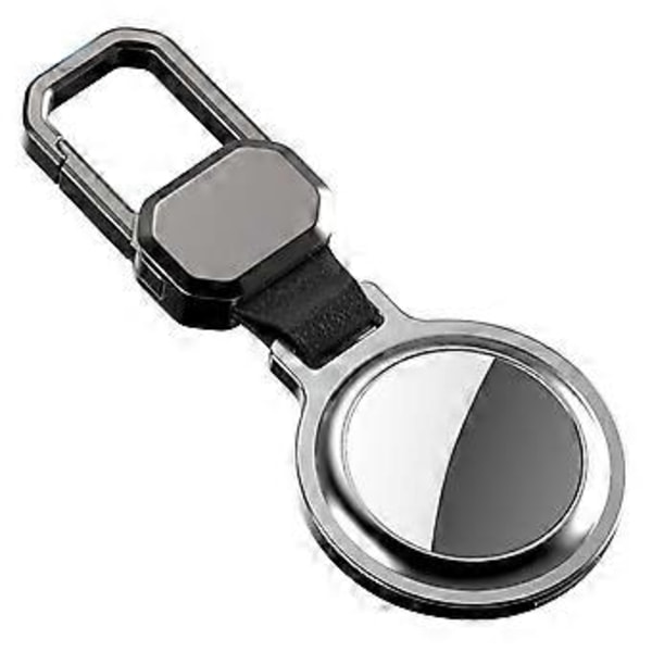 Til Apple AirTag Etui Aluminium Legering Nøglering Magnetisk Tracker Holder til Bagage Kæledyr - Grå Grey