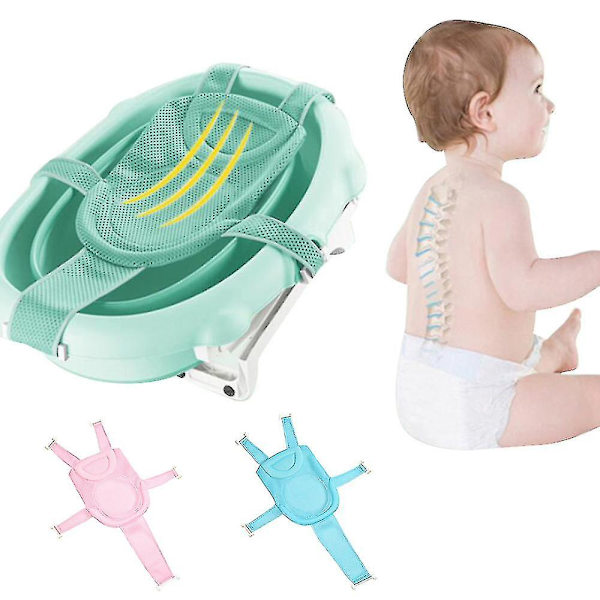 Baby Badkar Stöd, Badkar Stöd Nät Justerbar Badkar Halkfri Mesh Bekväm Badsits Rosa- Aespa