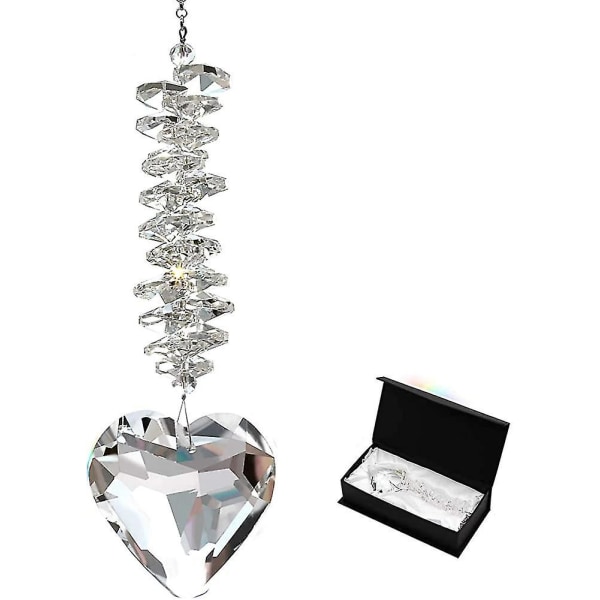 45mm Clear Glass Heart Crystal Ball Prism Pendant. Hanging Crystals Suncatcher(without Box)