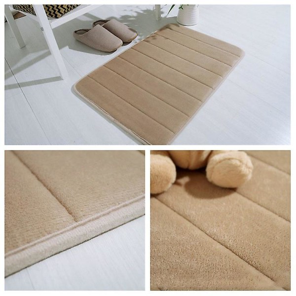 Kotiovi matto matto koralli fleece kylpymatto matto muisti vaahto kylpyhuone matto 40*120CM beige