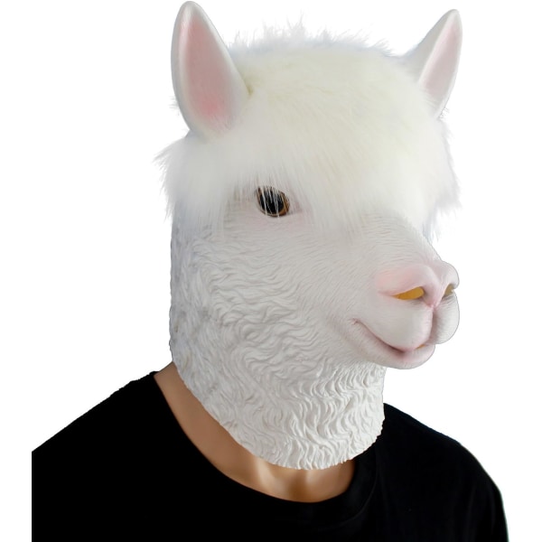 1PC Animal Alpaca Latex Mask Huvud Kostym Halloween Fest Latex M