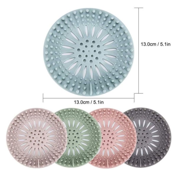 5-pack duschbrunnsskydd, silikon duschhårfilter