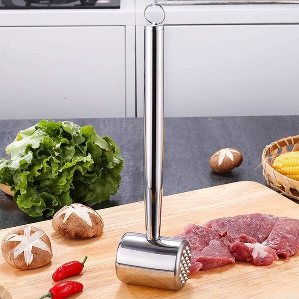 Loose meat hammer, 304 stainless steel meat tenderizer, double-si