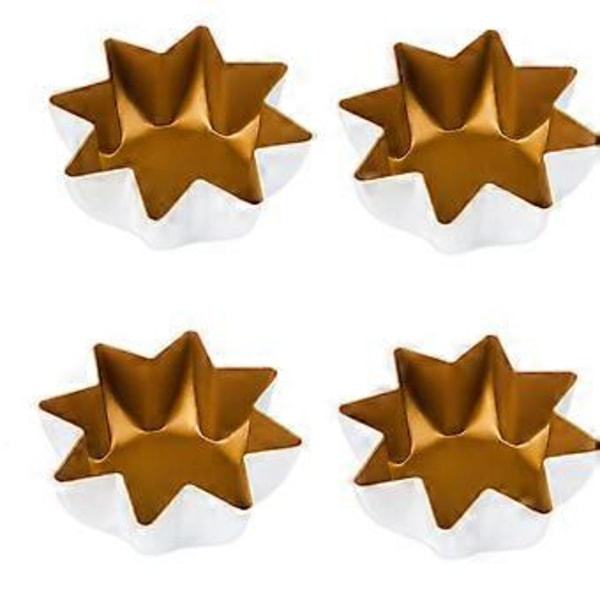 4 stk. Æggetærteforme, små cupcake-kagekageforme, aluminium, små tærteforme, linjeforme, bagekopper, nemme at bruge