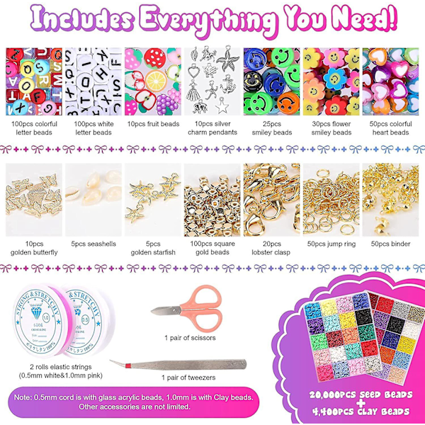 24 rutnät mjuka keramikpärlor Hirsfröpärlor DIY-set Set Handgjord DIY-pärlset