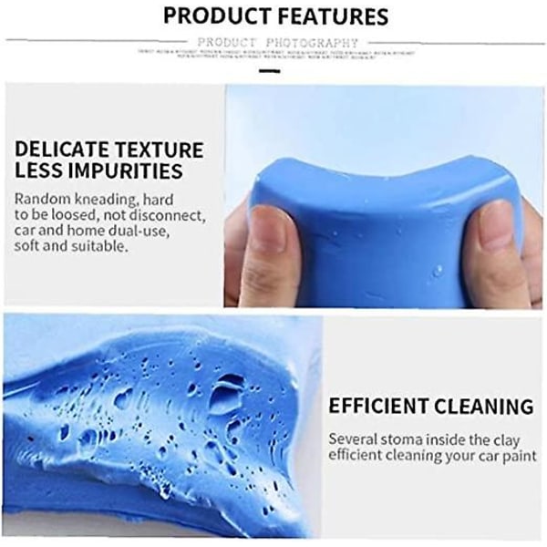 180g Biltvättlera Magi Auto Detailing Clay Truck Rengöring Clay Bar Biltvätt Dammtvätt Bilvård Underhåll, 3 st