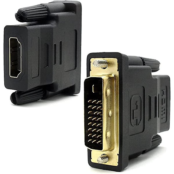 2 stk. Hdmi til Dvi-adapter, Dvi-d hann til Hdmi hunn-adapter, Hdtv-konverteradapter Full Hd gullbelagte kontakter