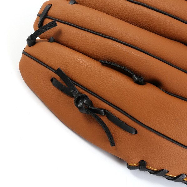 Brun svart basebollhandske 1 st softballhandske justerbar och bekväm PU basebollträningsvänsterhandske för ungdomar