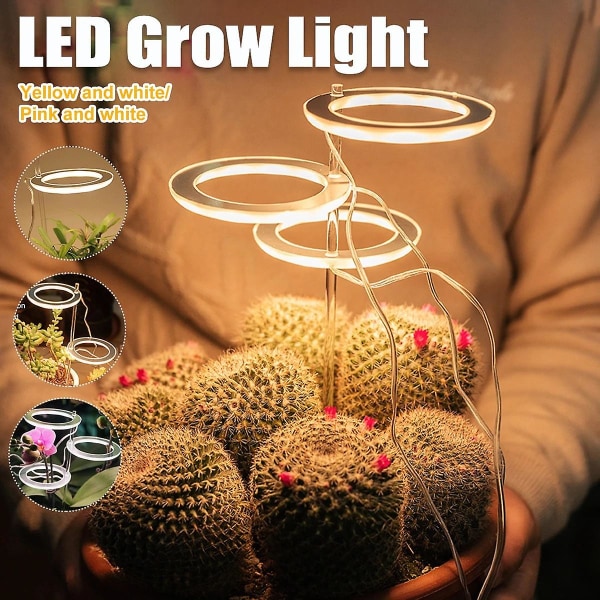 1/2/3/ Heads Plant Grow Light Lamps, USB Sunshine Light Red &amp; Blue Lighting Led Plant Growth Lights Full Spectrum（1 huvud）