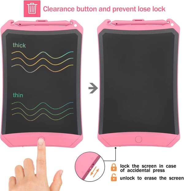 8,5 tommer farverig LCD skrivetablet, interlock-afbryder, klarere Han