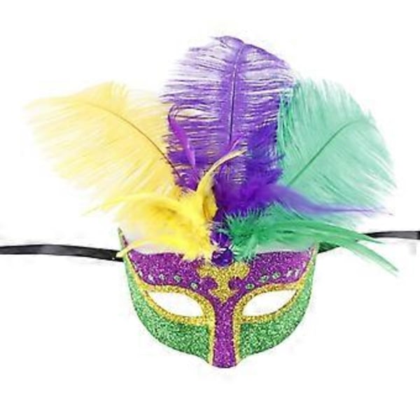 Fjäderprydd Maskeradmask Halloween Kostymmask för Kvinnor Män Maskerad Utsmyckning Maskeradmask för Dekoration Sektion 1 Section 1