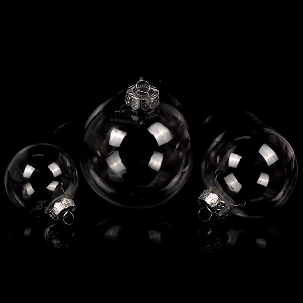 10 st Delikat transparent julgranskulor i plast