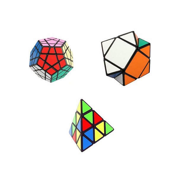 Nopeuden kuutio maaginen palapelisetti Epäsäännöllinen nopeuskuutiopaketti (skewb + Pyraminx + Megaminx)