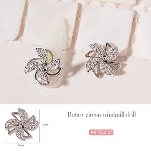Nya Nageltillbehör Zirkon Diamant Roterande Nagelöverförings PärlorB