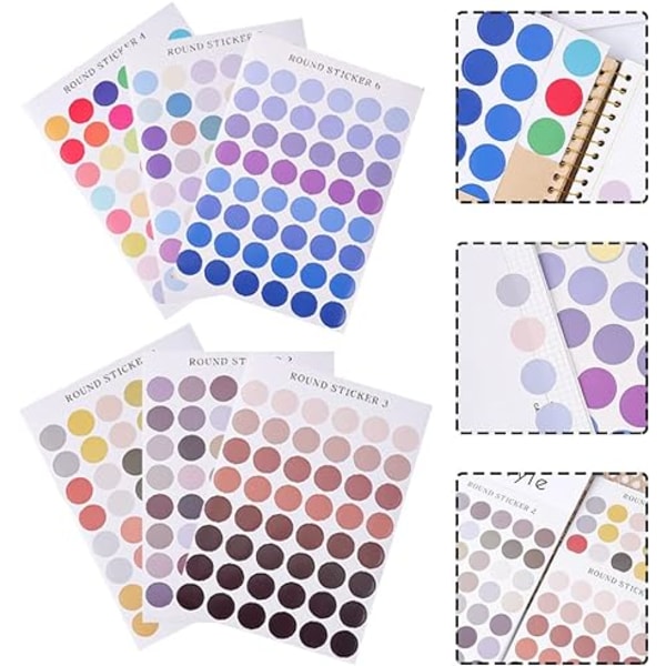 10 ark Morandi Color Hand Account Sticker Rund Notebook Etikett