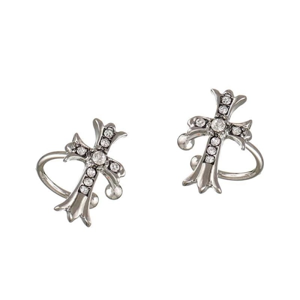 Boucles d’oreilles croix avec diamants mode personnalité design sens boucles d’oreilles tempérament oreille