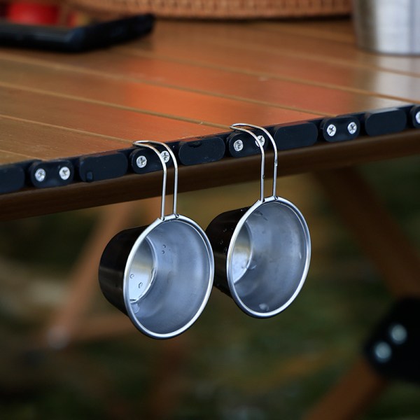 Stykker rustfrit stål vinkopper 50 ml metalglas med håndtag til udendørs campingvandring Kaffe Te Vandglas