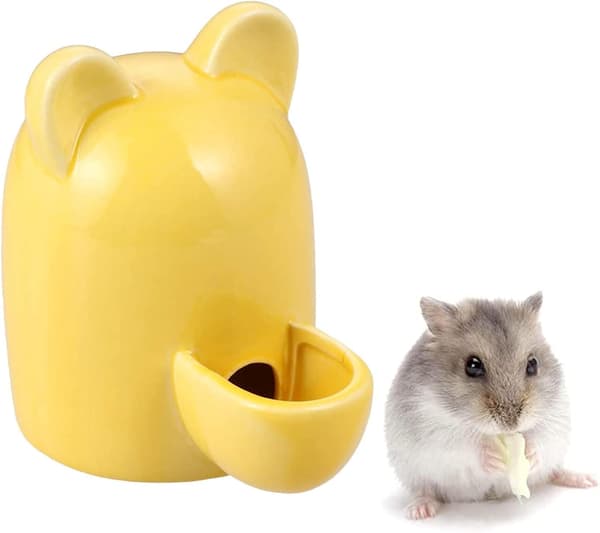Keramisk hamsterflaske, hamsterfoder skål, keramisk hamster vand