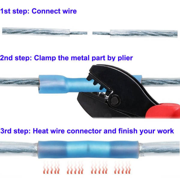 40 st (16-14 AWG) Metallvärme krympslang kopplingssats värme Sh