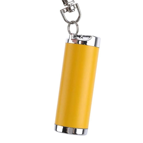 Bärbar rund askkopp i metall Minificka Askfat Creative Keychain Utomhuscigaretter Askfat med lock Nyckelring Cylinder（Gul）